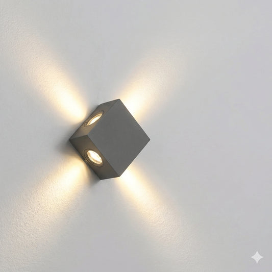 Egylux 4W LED Grey Up Down Wall Sconce - IP54 Waterproof Indoor/Outdoor Architectural Light (6020-4X1W)