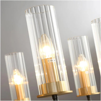 Elsewedy 8-Light Copper & Black Modern Chandelier - Luxury Glass Sphere E14 Pendant (7516-8)