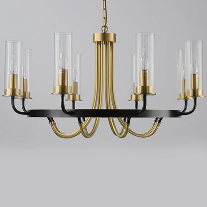 Elsewedy 8-Light Copper & Black Modern Chandelier - Luxury Glass Sphere E14 Pendant (7516-8)