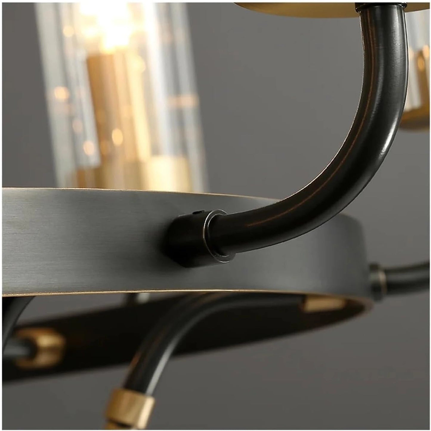 Elsewedy 8-Light Copper & Black Modern Chandelier - Luxury Glass Sphere E14 Pendant (7516-8)