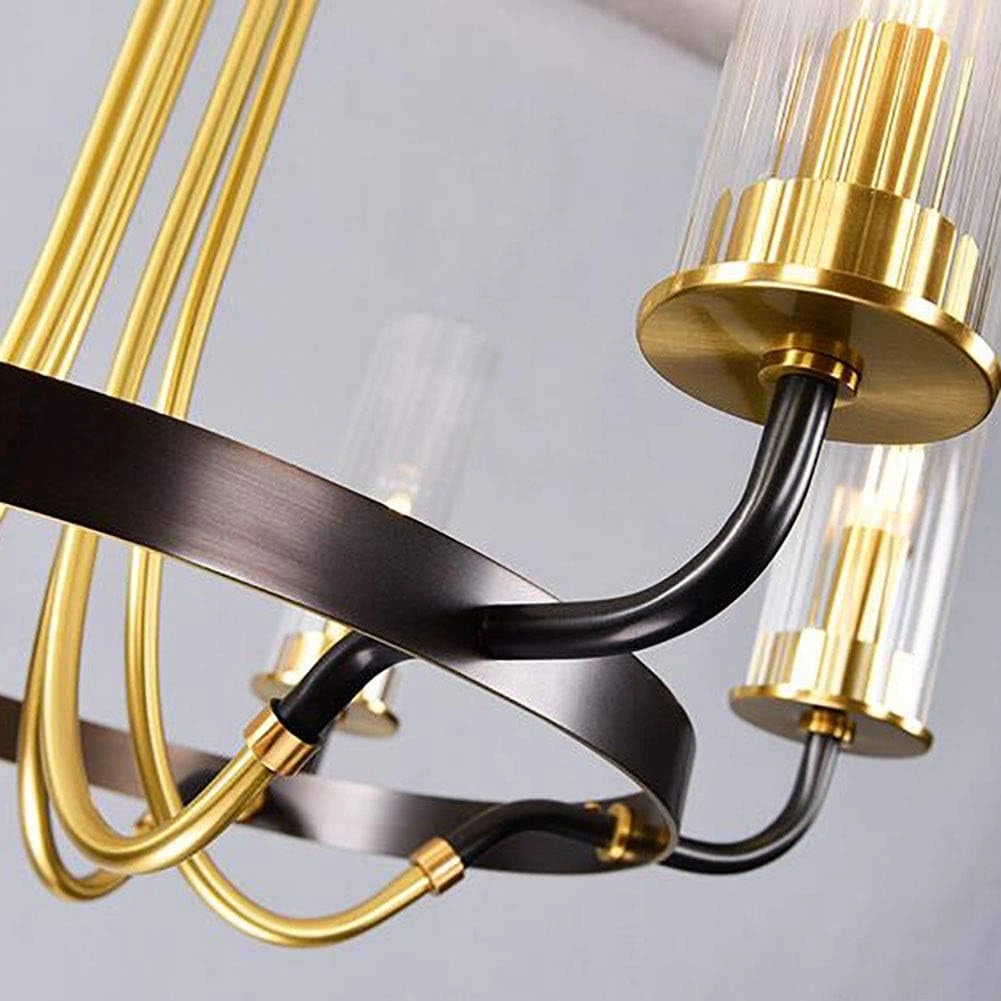 Elsewedy 8-Light Copper & Black Modern Chandelier - Luxury Glass Sphere E14 Pendant (7516-8)