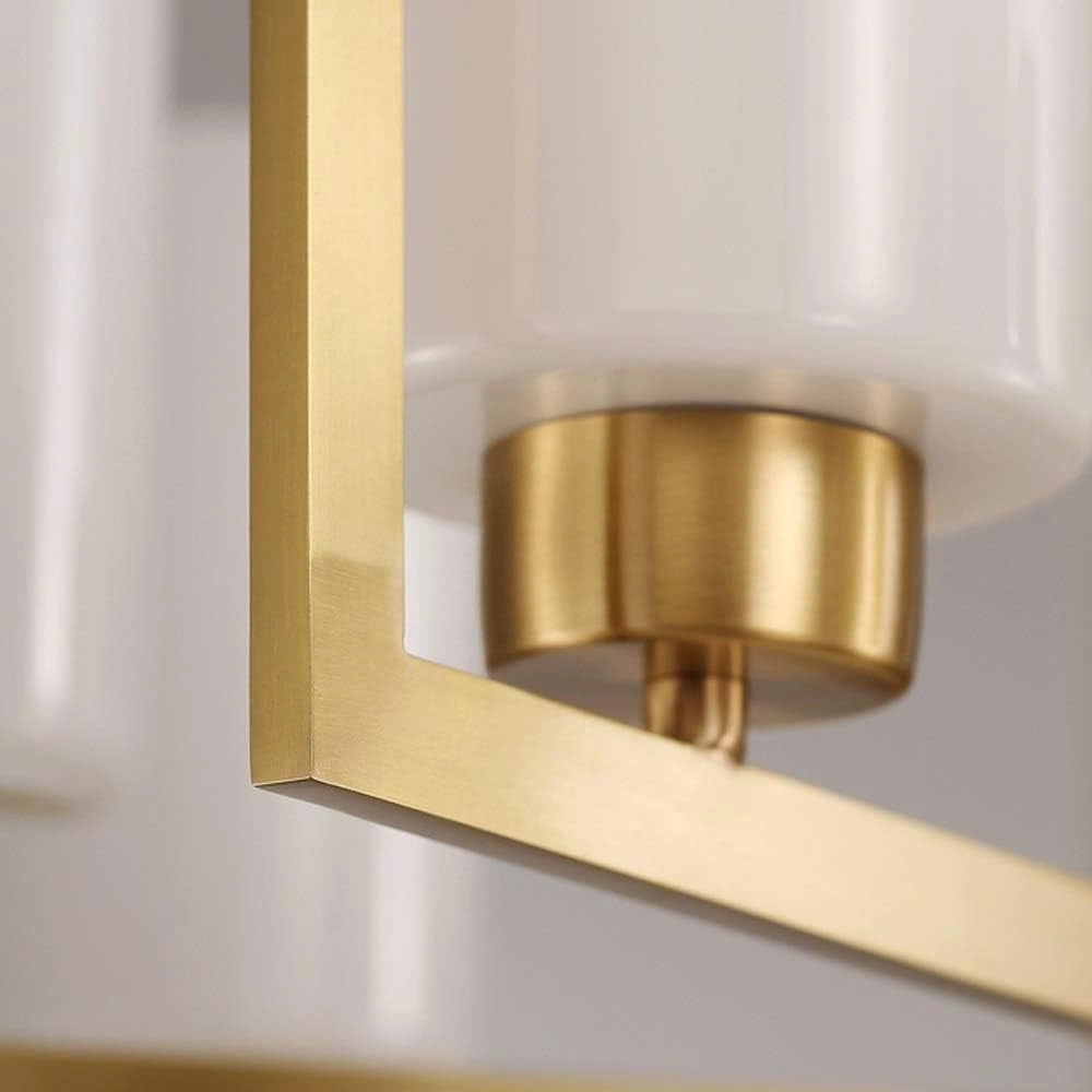 Elsewedy 8-Light Gold Retro Pendant - 50cm Minimalist Glass Chandelier (8748/8)