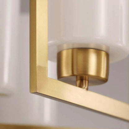 Elsewedy 8-Light Gold Retro Pendant - 50cm Minimalist Glass Chandelier (8748/8)
