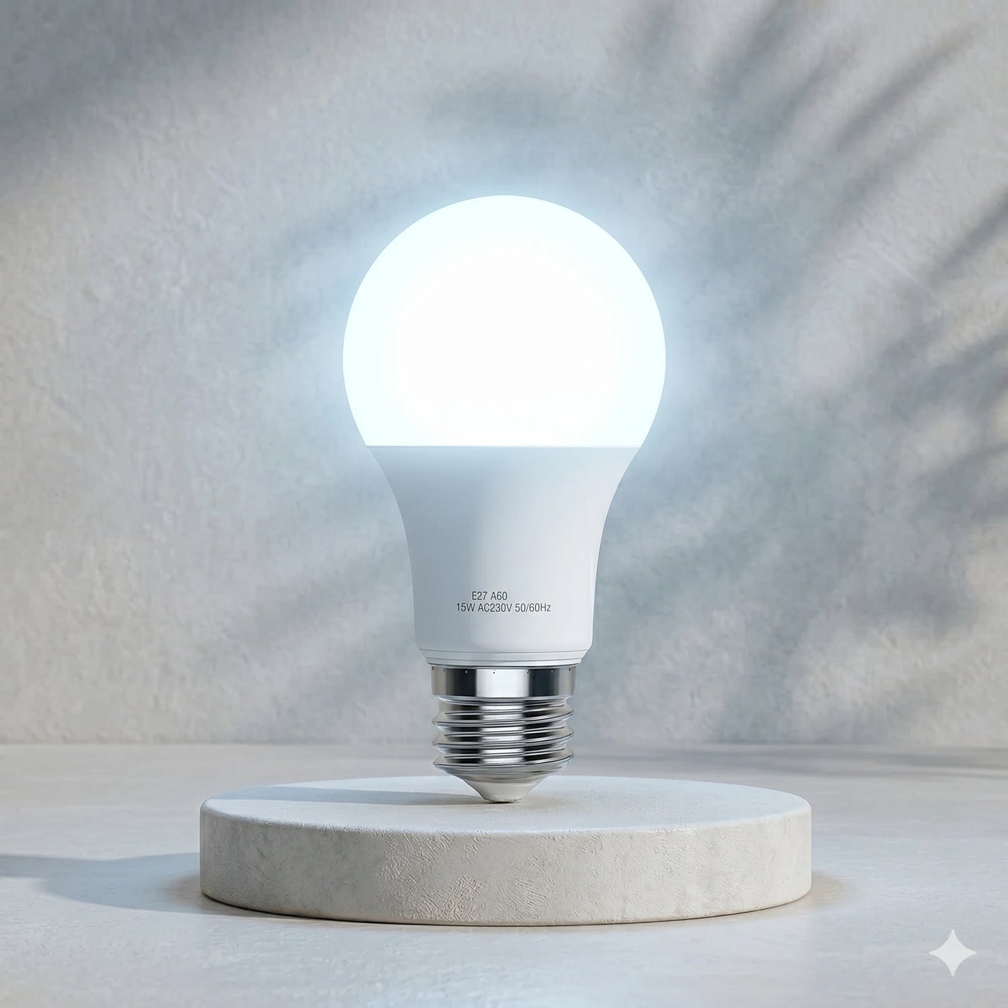 15W E27 LED Bulb (100W Halogen Equivalent) - 6500K Cool White 1350LM Super Bright A60 Screw-In Lamp