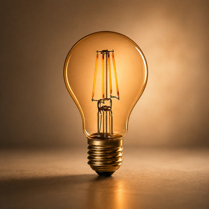 Elsewedy 6.5W Amber LED Filament Bulb - A60 E27 Edison Screw 2200K Ultra-Warm Decorative Vintage Lamp (35W Equivalent)