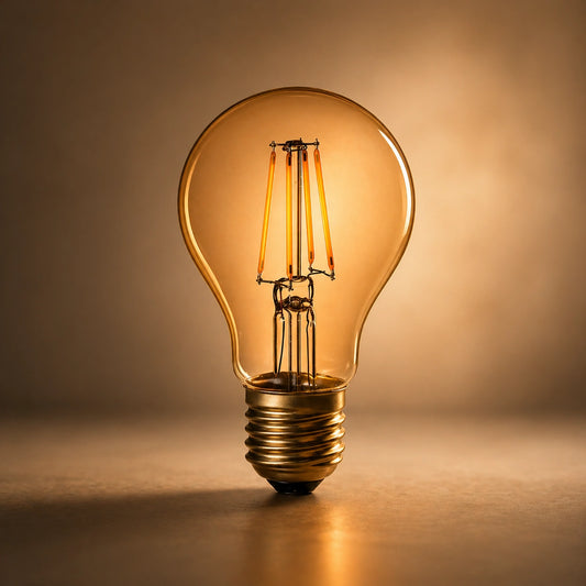 Elsewedy 6.5W Amber LED Filament Bulb - A60 E27 Edison Screw 2200K Ultra-Warm Decorative Vintage Lamp (35W Equivalent)