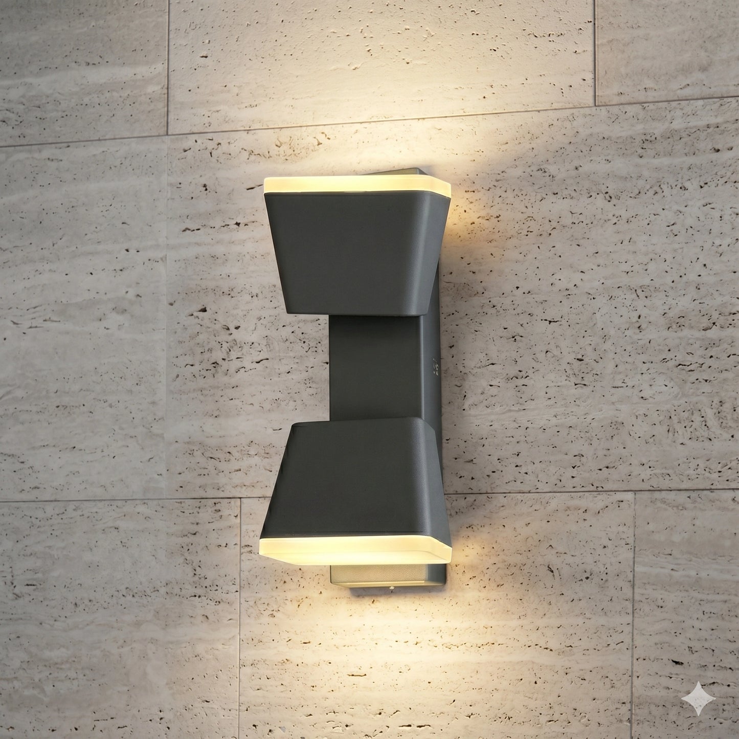 Egylux 12W Grey Aluminum Up Down Wall Sconce - IP54 Waterproof Modern Exterior Porch Light (AH00821)