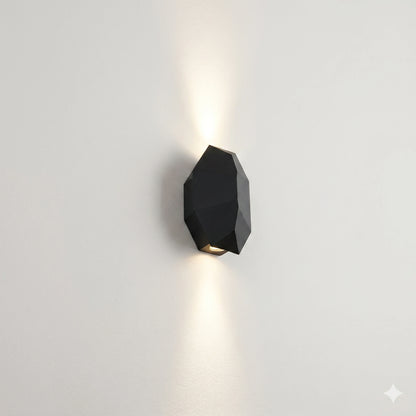 Egylux 6W Octagon Up Down Outdoor Wall Light - IP54 Waterproof Modern Dark Grey Exterior Lamp (ARD93)