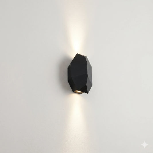 Egylux 6W Octagon Up Down Outdoor Wall Light - IP54 Waterproof Modern Dark Grey Exterior Lamp (ARD93)