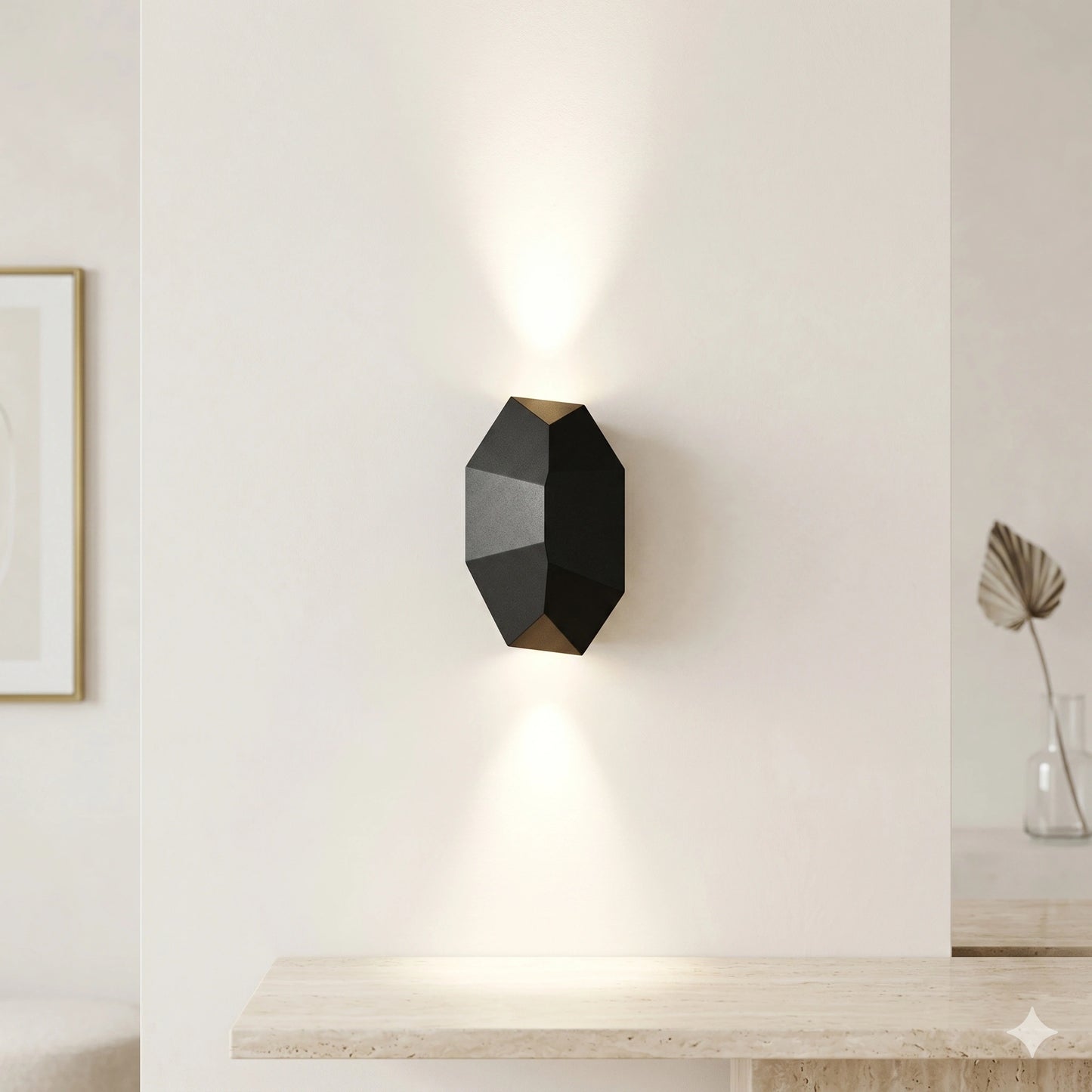 Egylux 6W Octagon Up Down Outdoor Wall Light - IP54 Waterproof Modern Dark Grey Exterior Lamp (ARD93)