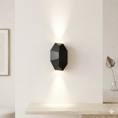 Egylux 6W Octagon Up Down Outdoor Wall Light - IP54 Waterproof Modern Dark Grey Exterior Lamp (ARD93)
