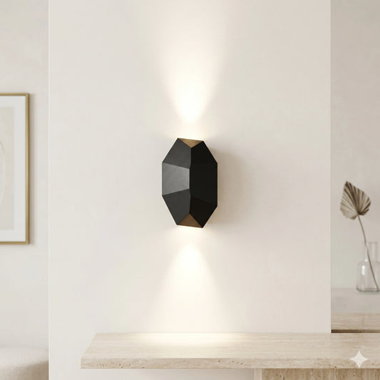 Egylux 6W Octagon Up Down Outdoor Wall Light - IP54 Waterproof Modern Dark Grey Exterior Lamp (ARD93)