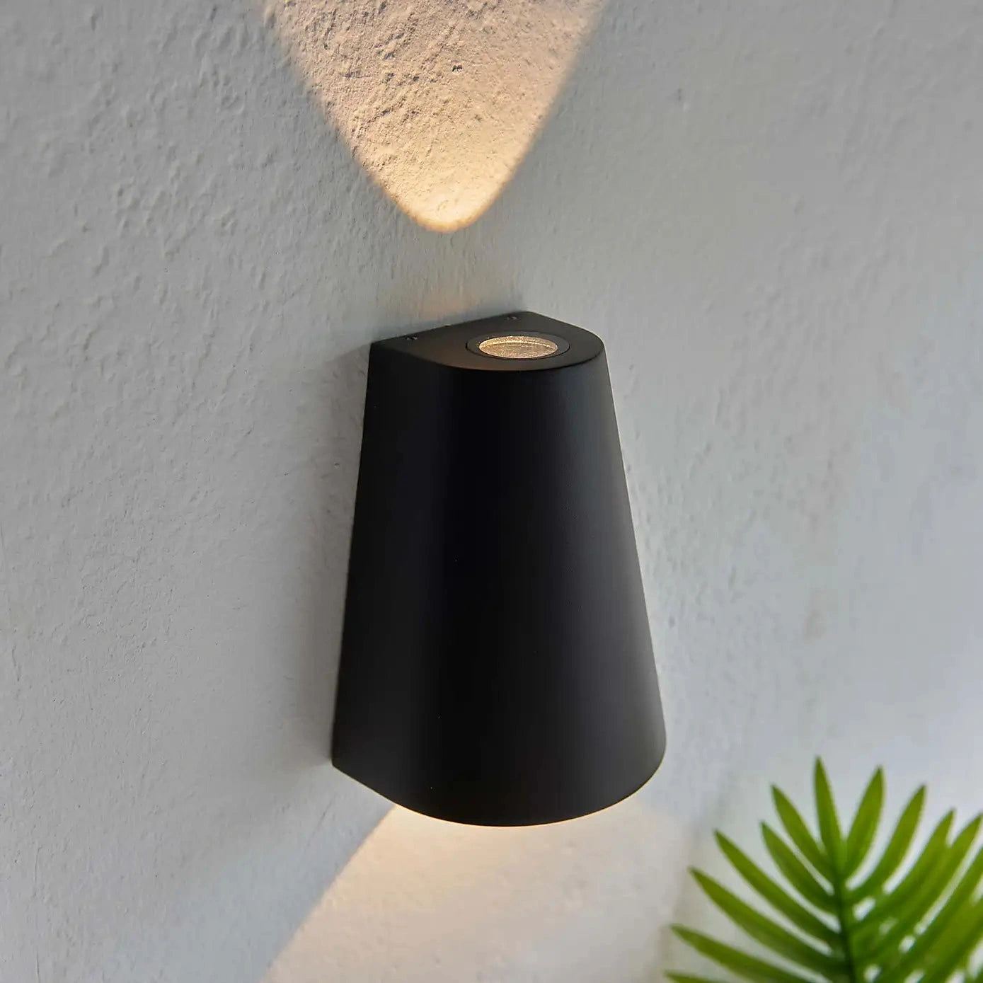 Elsewedy Black Up Down Outdoor Wall Light - Mains Powered IP65 Waterproof Aluminum Sconce (B2277)