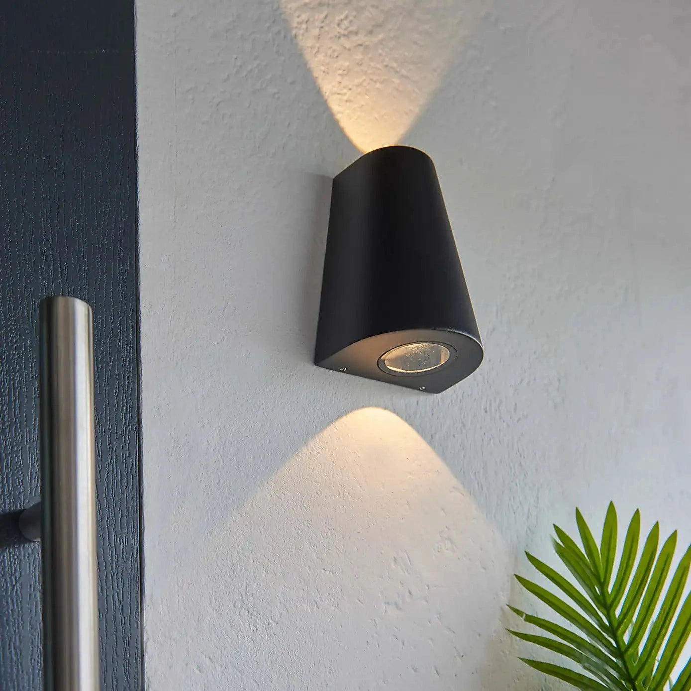 Elsewedy Black Up Down Outdoor Wall Light - Mains Powered IP65 Waterproof Aluminum Sconce (B2277)