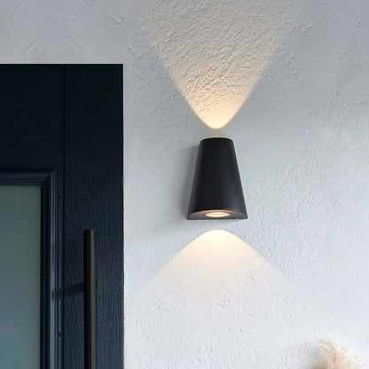Elsewedy Black Up Down Outdoor Wall Light - Mains Powered IP65 Waterproof Aluminum Sconce (B2277)