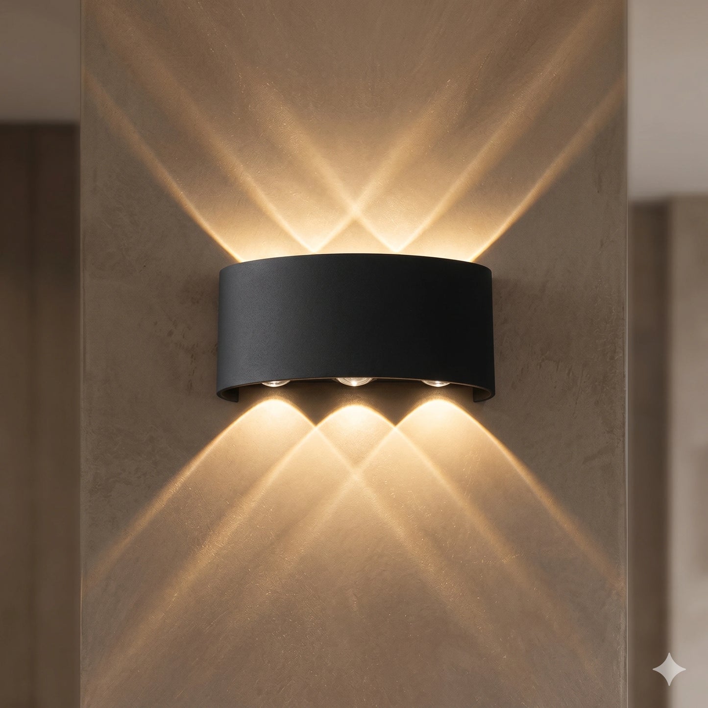 Elsewedy 6W Black LED Up Down Wall Sconce - IP65 Waterproof Aluminum Outdoor & Indoor Light (B2327-BK)