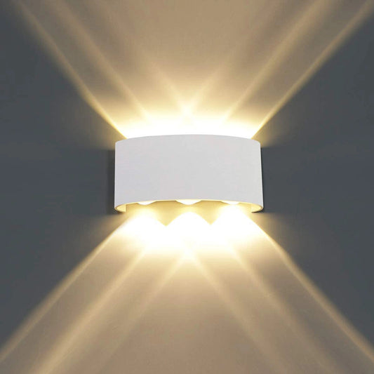 Elsewedy 6W White LED Up Down Wall Sconce - IP65 Waterproof Aluminum Outdoor & Indoor Light (B2327-WH)