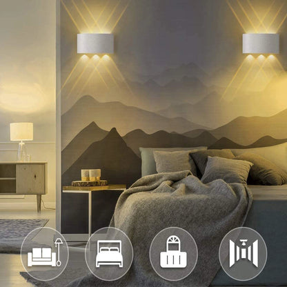 Elsewedy 6W White LED Up Down Wall Sconce - IP65 Waterproof Aluminum Outdoor & Indoor Light (B2327-WH)