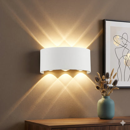 Elsewedy 6W White LED Up Down Wall Sconce - IP65 Waterproof Aluminum Outdoor & Indoor Light (B2327-WH)