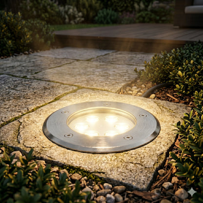6W LED In-Ground Landscape Up light - IP67 Waterproof Stainless Steel Well Light (3000K Warm White)