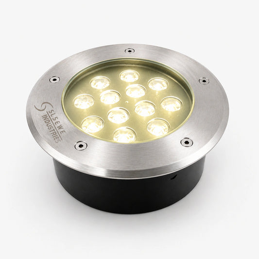 Elsewedy 12W In-Ground LED Garden Light - IP67 Waterproof 3000K Warm White Buried Landscape Lamp (Ø18×10 cm)