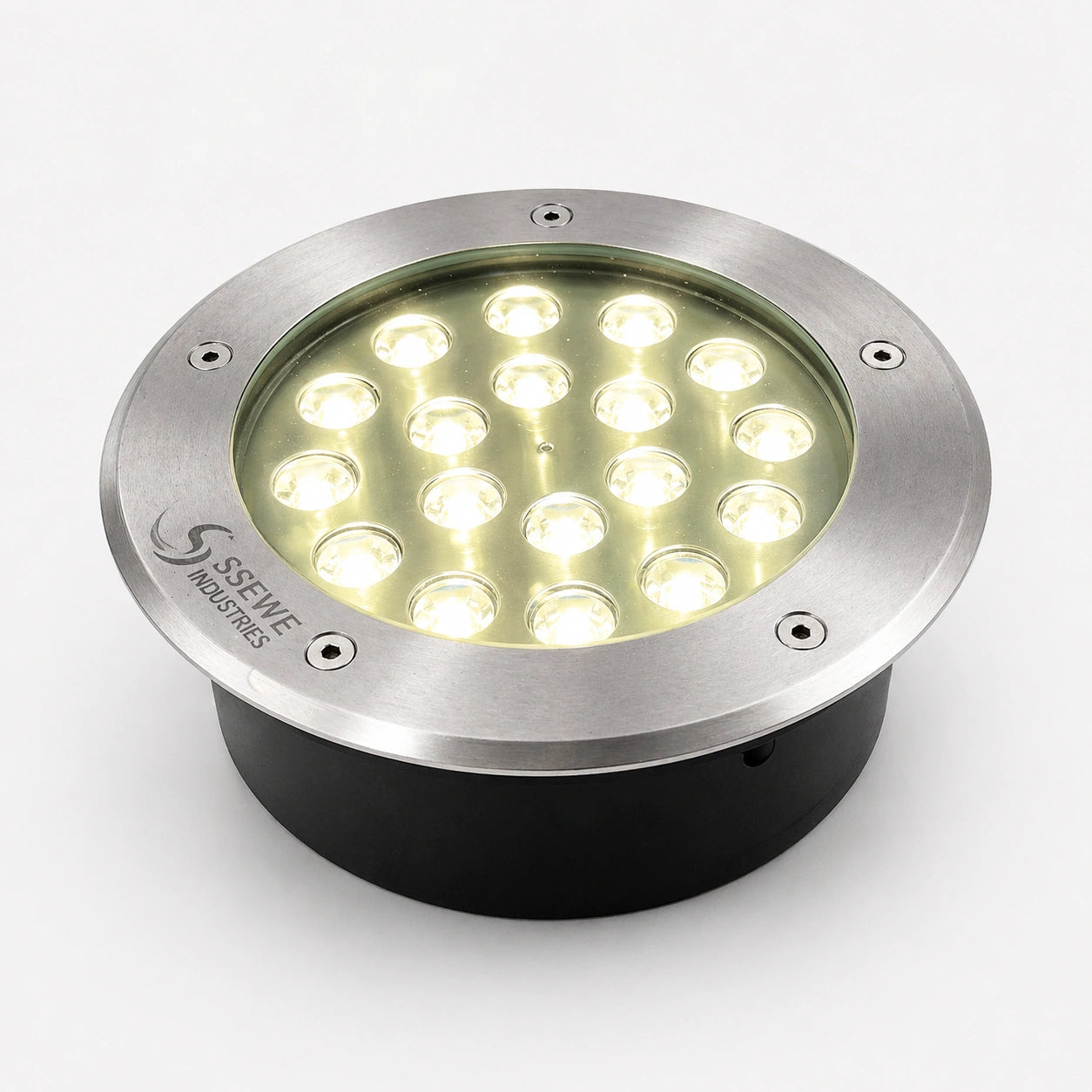 Elsewedy 18W In-Ground LED Garden Light - IP67 Waterproof 3000K Warm White Buried Landscape Lamp (Model D4069, Ø20x9cm)