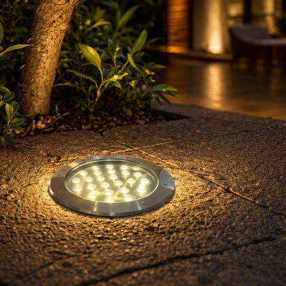 Elsewedy 24W In-Ground LED Garden Light - IP67 Waterproof 3000K Warm White Buried Landscape Lamp (Model D4070, Ø25x10cm)