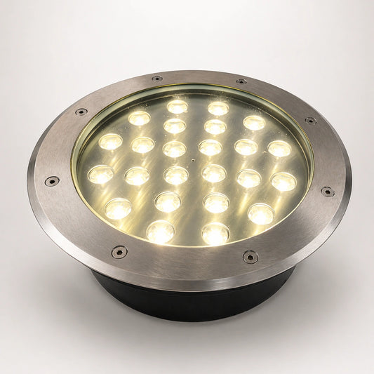 Elsewedy 24W In-Ground LED Garden Light - IP67 Waterproof 3000K Warm White Buried Landscape Lamp (Model D4070, Ø25x10cm)