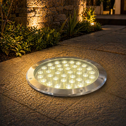 Elsewedy 36W In-Ground LED Landscape Light - IP67 Waterproof 3000K Warm White Buried Uplight (Model D4071, Ø30x10cm)