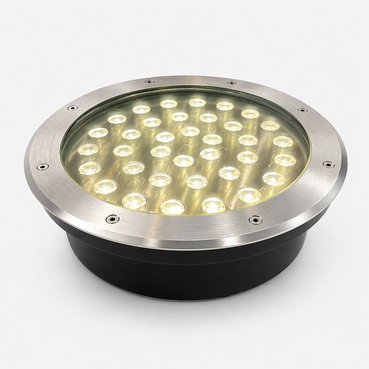 Elsewedy 36W In-Ground LED Landscape Light - IP67 Waterproof 3000K Warm White Buried Uplight (Model D4071, Ø30x10cm)