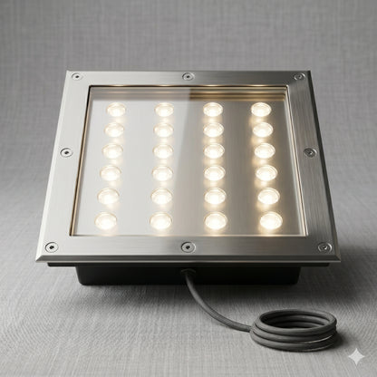 Elsewedy 24W Square LED In-Ground Garden Light - 3000K Warm White Buried Landscape Up light (D4074-1)