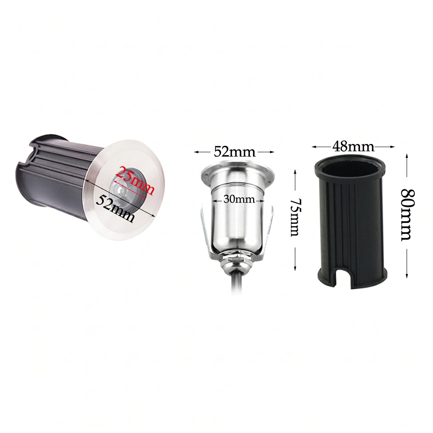 2W LED In-Ground Garden Uplight - IP67 Waterproof Buried Landscape Light (3000K Warm White)