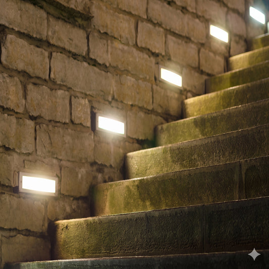 Elsewedy 6W Stainless Steel LED Step Light - IP67 Waterproof Louvered Stair & Wall Light (3000K)