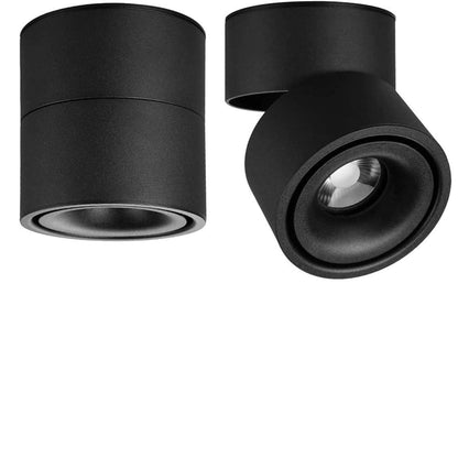 12W LED Surface Mounted Spotlight - 360° Rotatable Indoor COB Accent Light (Warm White)