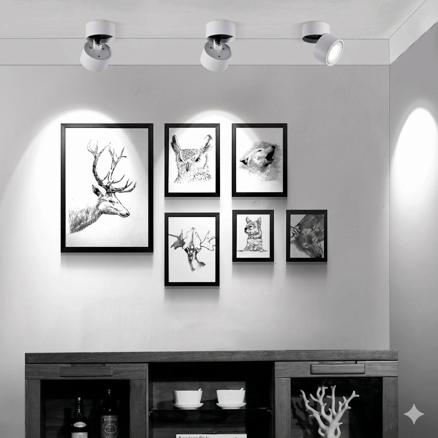 12W LED Surface Mounted Spotlight - 360° Rotatable COB Ceiling Light (Cool White 6000K)