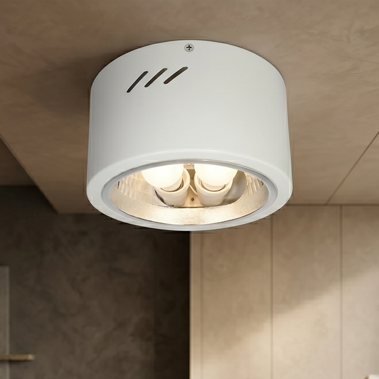 IP44 Cylinder Surface Mounted Downlight - Modern Round Ceiling Spotlight (190x210mm)