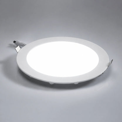 Egylux 24W Round LED Recessed Panel Light - 6500K Cool White Ultra-Slim Downlight (Ø30cm Panel, Ø27cm Cut-Out)