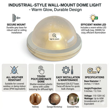 Egylux Rondo IP65 Waterproof Flush Mount Ceiling Light - E27 White Modern Plafonnier for Bathroom & Kitchen by Elsewedy