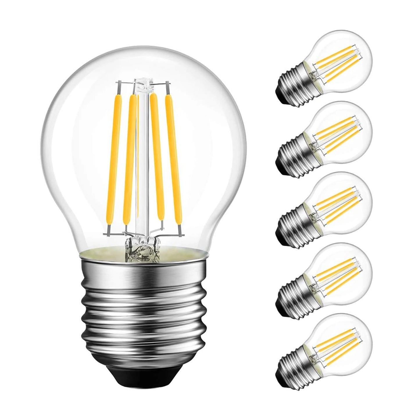 Dimmable G45 LED Filament Bulb 4.5W 3000K Warm White - 60W Equivalent Edison Globe (2700K E26)