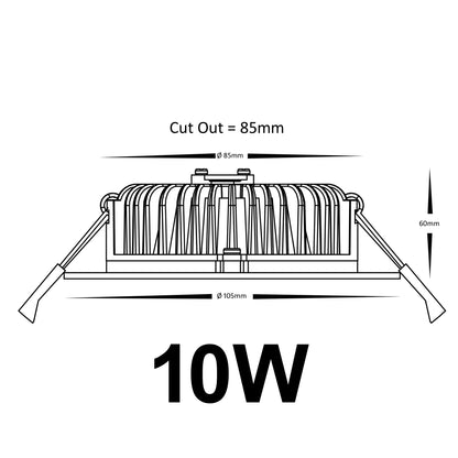 Elsewedy IP65 Focused LED Recessed Downlight - 7W/10W/20W/30W Concentrating Spotlight for KTV, Wall Decor & Bathrooms (CRI 85+)