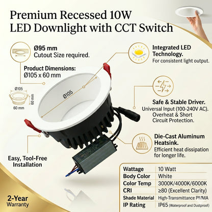 Recessed ceiling downlight 7w/ 10w/ 20w/ 30w, LED Spot Lights, Recessed Downlight Indoor Concentrating Ceiling Lamp 3000K/4000K/6000K Integrated Panel Lighting KTV Background Wall Decorative CRI 85 AC IP65-DOWNLIGHT