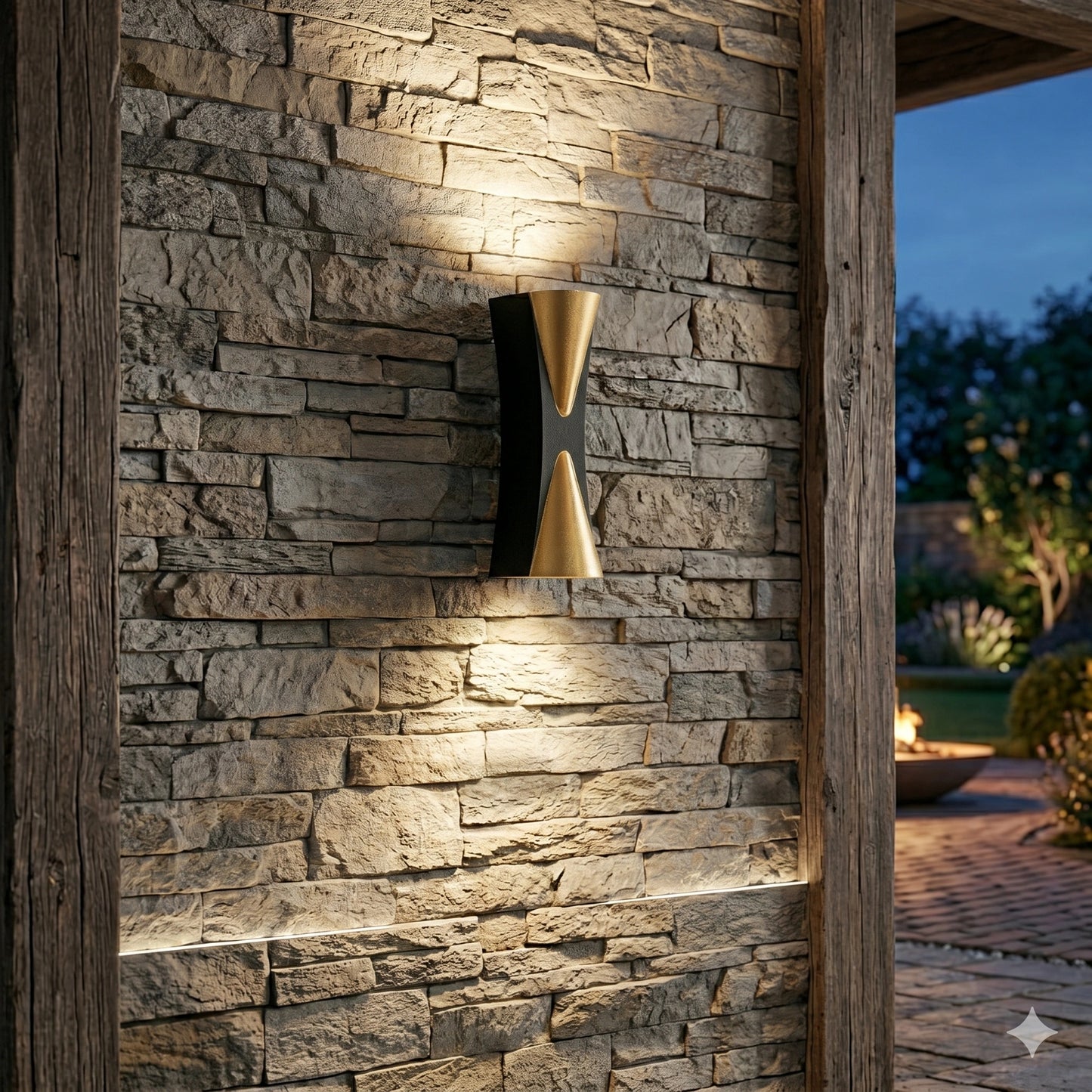 Elsewedy Black & Gold Up Down LED Wall Light - IP65 Waterproof 6W Outdoor Porch Sconce (K-23108)