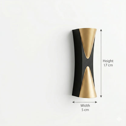 Elsewedy Black & Gold Up Down LED Wall Light - IP65 Waterproof 6W Outdoor Porch Sconce (K-23108)
