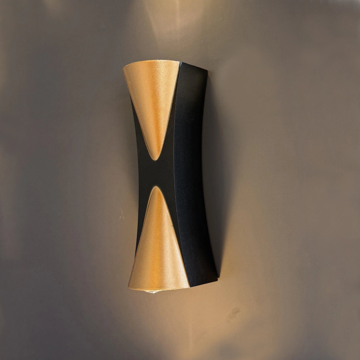 Elsewedy Black & Gold Up Down LED Wall Light - IP65 Waterproof 6W Outdoor Porch Sconce (K-23108)