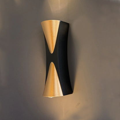 Elsewedy Black & Gold Up Down LED Wall Light - IP65 Waterproof 6W Outdoor Porch Sconce (K-23108)
