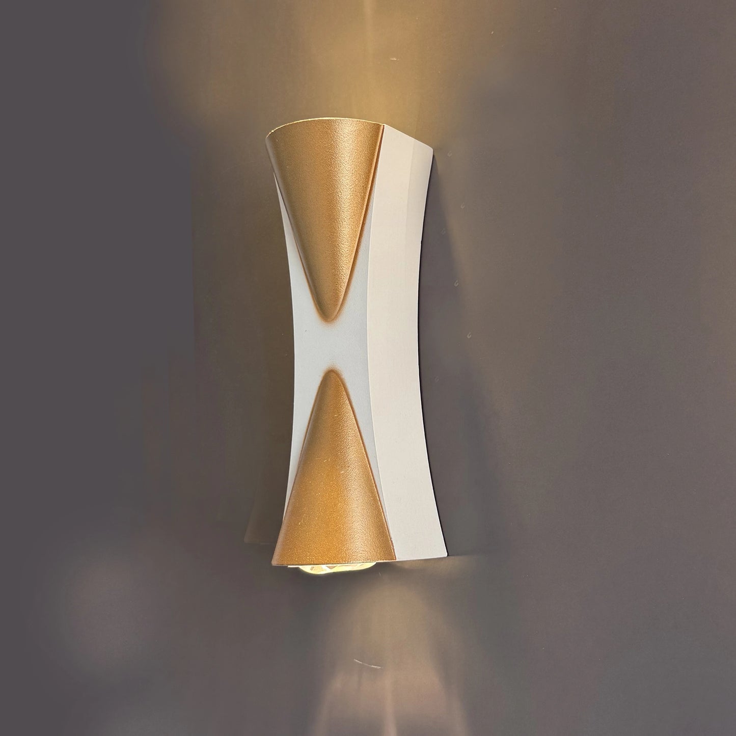 Elsewedy White & Gold Up Down LED Wall Light - IP65 Waterproof 6W Outdoor Porch Sconce (K-23108)