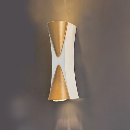 Elsewedy White & Gold Up Down LED Wall Light - IP65 Waterproof 6W Outdoor Porch Sconce (K-23108)