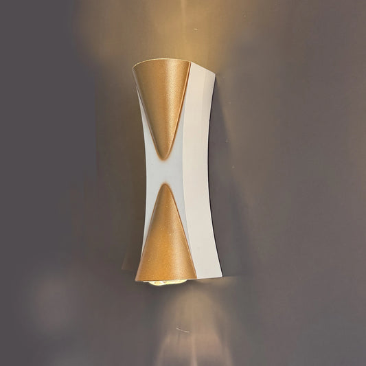 Elsewedy White & Gold Up Down LED Wall Light - IP65 Waterproof 6W Outdoor Porch Sconce (K-23108)
