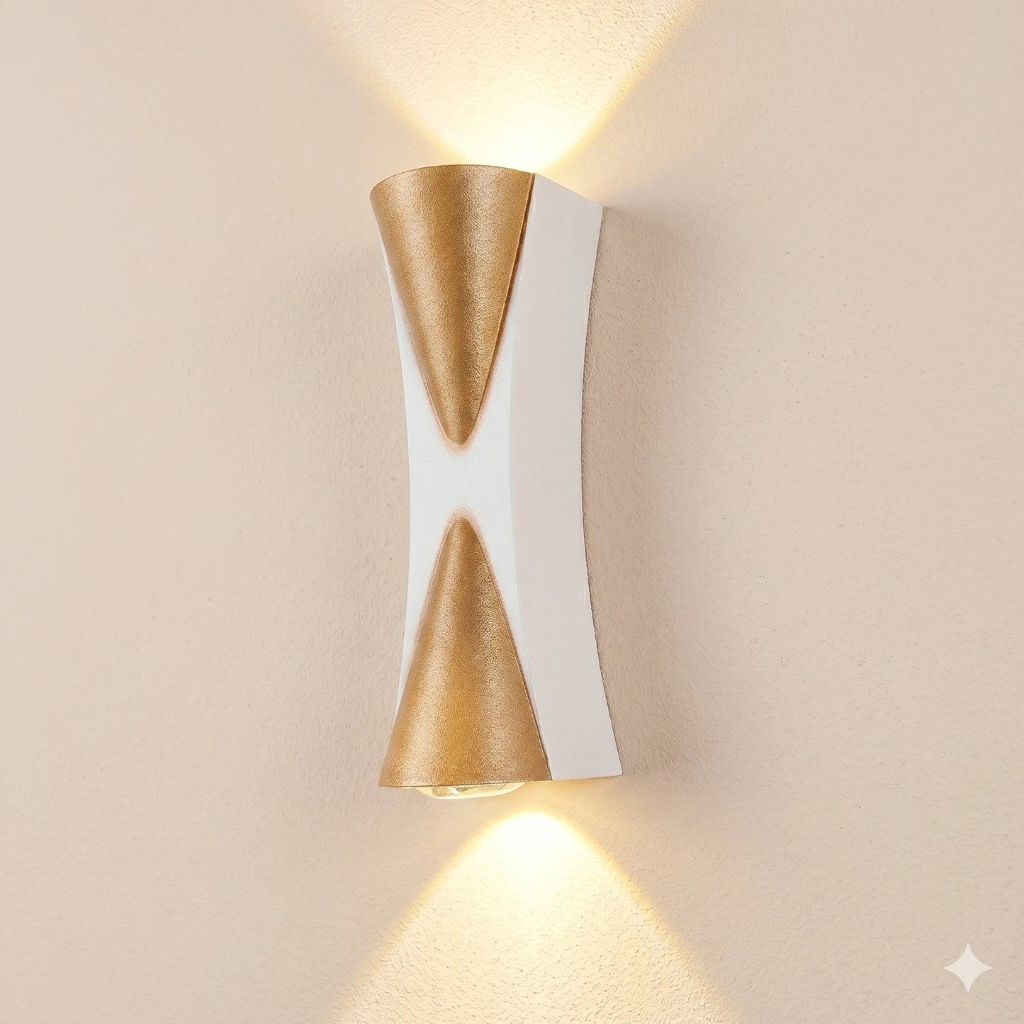 Elsewedy White & Gold Up Down LED Wall Light - IP65 Waterproof 6W Outdoor Porch Sconce (K-23108)