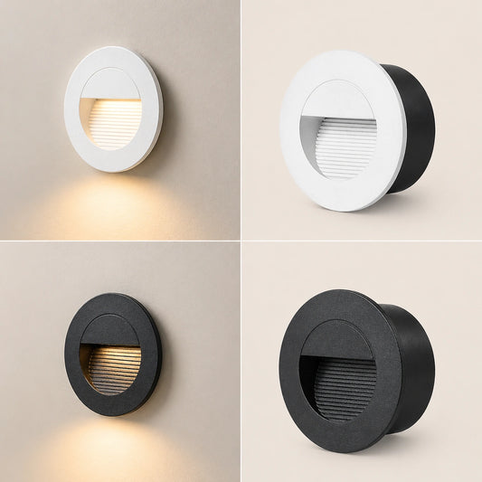 Elsewedy 3W Round LED Step Light - IP65 Waterproof Recessed Stair & Deck Light - 3000K Warm White Aluminum Wall Lamp